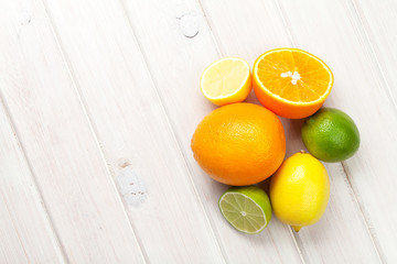 Citrus fruits. Oranges, limes and lemons