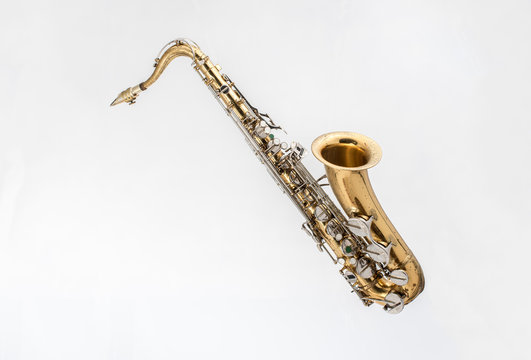 Olsaxophone isolatedd  in white background.