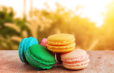 Colorful Macarons with outdoor style