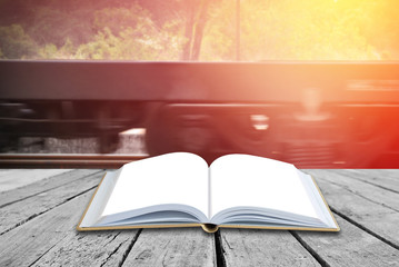 Open book with soft light background