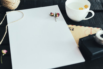 Cozy blank a4 sheet mockup