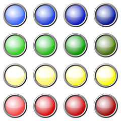 Set of multicolored buttons.
