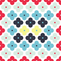 Seamless abstract colorful background made of simple flowers