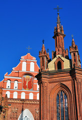 Fototapeta na wymiar St. Anna and Bernardinu church, Vilnius, Lithuania