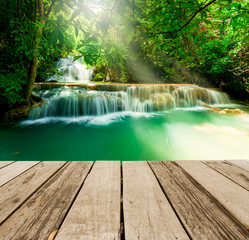 Thailand waterfall in Kanjanaburi (Huay Mae Kamin)