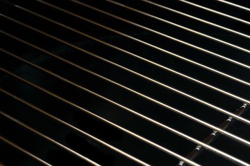 Crome Stainless Steel Iron Grill Black And White Background