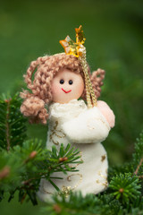Christmas toy angel on the Christmas tree