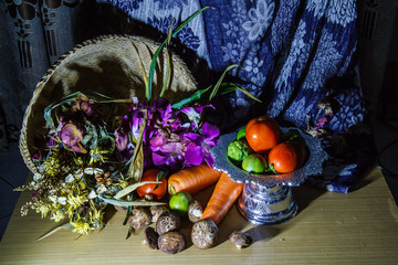 Flowers and Fruits still life