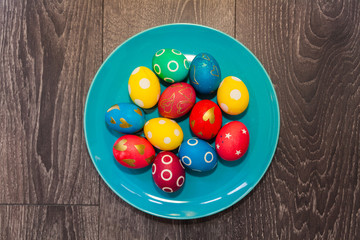 Easter Eggs on the plate