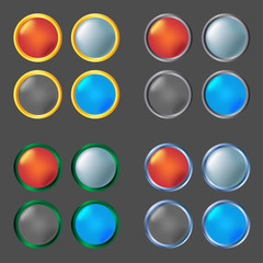 Colorful glossy vector buttons set