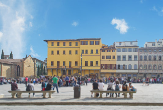 Piazza Santa Croce in tilt shift