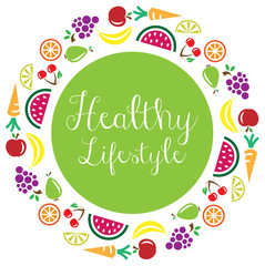 healthy lifestyle vector circle