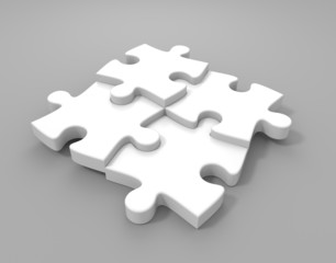 Obraz premium 3D blank puzzle pieces