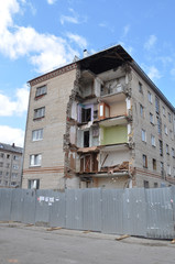 Collapse of a corner of the inhabited five-floor house. Tyumen,