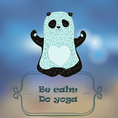 Obraz premium panda bear making yoga.