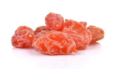 dried apricots on a white background