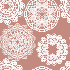 Lace white seamless mesh pattern.