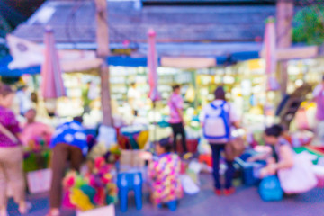 Abstract blurred people shopping at Jatujak market