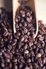 Coffee on wooden background
