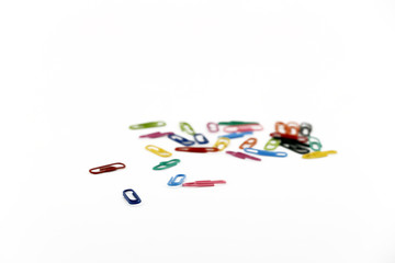 colourful paperclips mixed