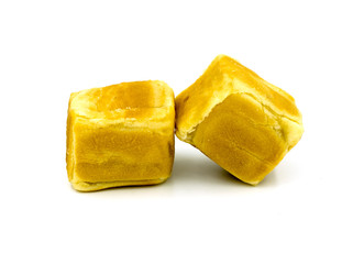 Sweets dice on white background.