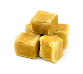 Sweets dice on white background.