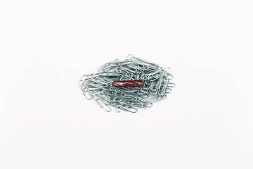 Paperclips silver with red