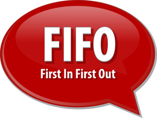 FIFO acronym word speech bubble illustration