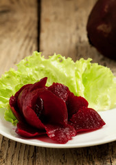 boiled beets, selective focus
