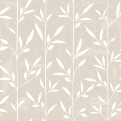 Seamless leaf pattern with grunge texture - 81813873