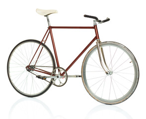 Stylish hipster bicycle isolated on white