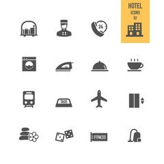 Hotel icons set. Vector illustration.