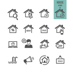 House icons. Real estate. Vector illustration.