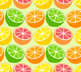 Seamless wallpaper pattern with citrus fruits
