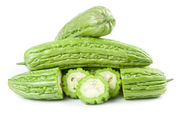 bitter melons on white