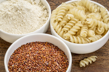 quinoa grain, flour and pasta