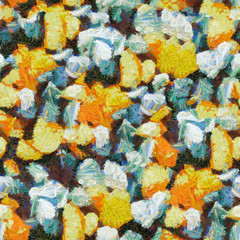 Orange white brown abstract seamless pattern oil strokes texture