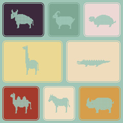 Seamless background with wild animals for your design