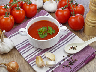 summer gazpacho soup with vegetables