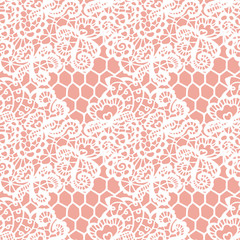 Lace seamless pattern with flowers