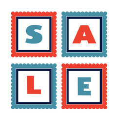 Set of colorful sale tags