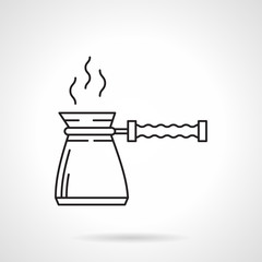 Coffee pot black line vector icon