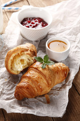 Croissant with jam