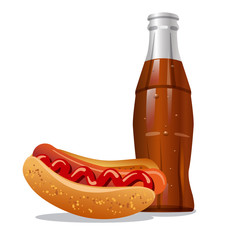 cola and hotdog