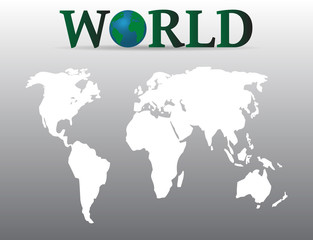 White world map with nice headline