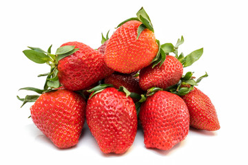 Stack of Strawberries Isolated on White Background