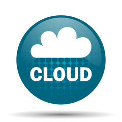 cloud blue glossy web icon