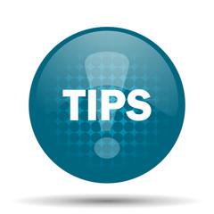 tips blue glossy web icon