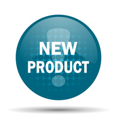 new product blue glossy web icon