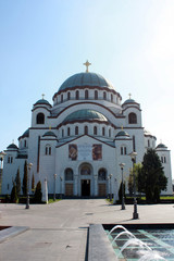 Fototapeta na wymiar Belgrade, one of attractions in the town, saint Sava temple